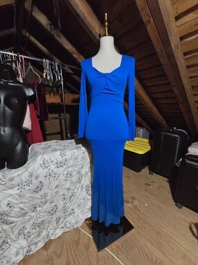 Amazon Cobalt Blue Long Sleeve Maxi Dress
